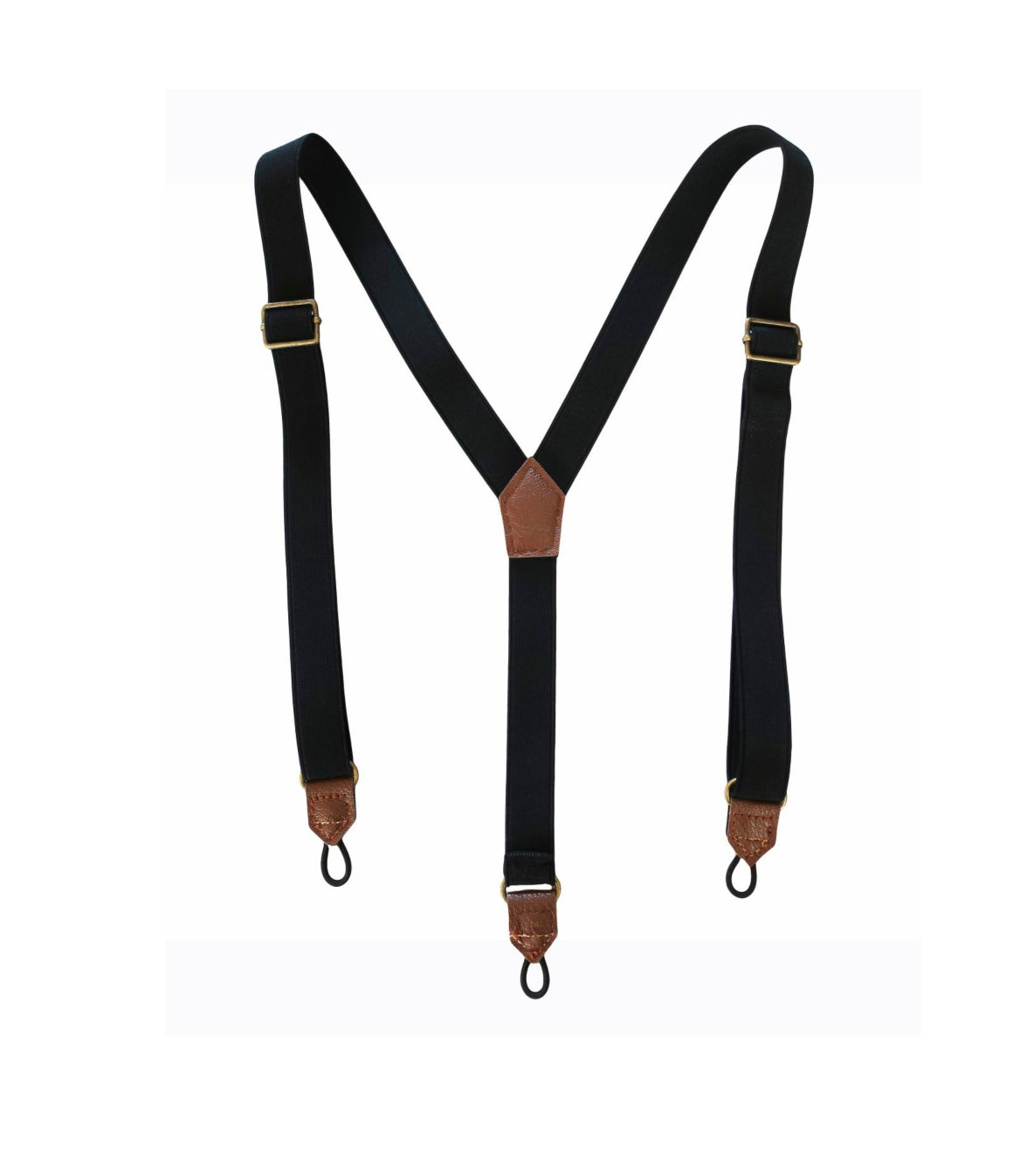 Bradford Black Dogtooth Woven Trousers With Removable Suspenders / Braces - Select Size