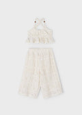 Chickpea 2-Piece Crochet Set Cropped Pants & Top - Select Size