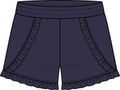 Navy Terry Ruffle Shorts -Select Size