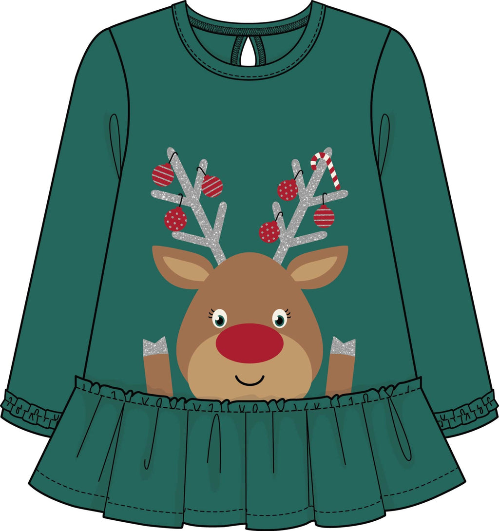 Reindeer Peplum Tunic with Shine Print Leggings - Select Size