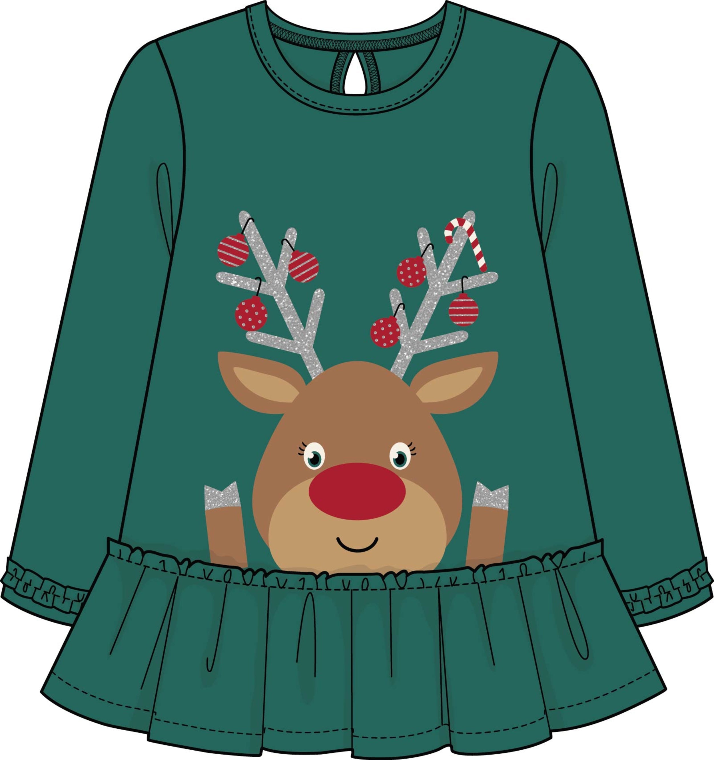 Reindeer Peplum Tunic with Shine Print Leggings - Select Size